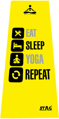 

Stag YOGA MANTRA PRINTED MAT WITH BAG 180cm X 60cm Yellow, Black 4 mm Yoga Mat