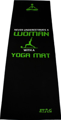 

Stag YOGA MANTRA PRINTED MAT WITH BAG 180CM X 60CM Black, Green 6 mm Yoga Mat