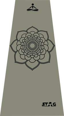 

Stag YOGA MANTRA PRINTED MAT WITH BAG 180CM X 60CM Grey, Black 4 mm Yoga Mat, Gray-black