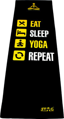 

Stag YOGA MANTRA PRINTED MAT WITH BAG 180CM X 60CM Multicolor 4 mm Yoga Mat, Black-yellow-white