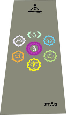

Stag YOGA MANTRA PRINTED MAT WITH BAG 180CM X 60CM Grey 4 mm Yoga Mat