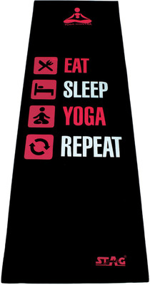 

Stag YOGA MANTRA PRINTED MAT WITH BAG 180CM X 60CM Multicolor 4 mm Yoga Mat, Black;red;white