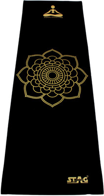 

Stag YOGA MANTRA PRINTED MAT WITH COVER 180CM X 60CM Black, Gold 4 mm Yoga Mat, Black-golden