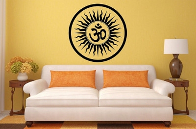 Asmi Collections 60 cm Beautiful Black Om Removable Sticker(Pack of 1)