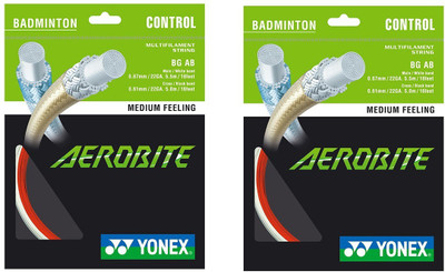 Yonex Aerobite 0.67 Badminton String - 10 m(White, Red)