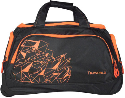 

TRAWORLD Duffel Bags with Inbuilt Trolly And 2 Wheels Expandable Cabin Luggage -  inch(Black