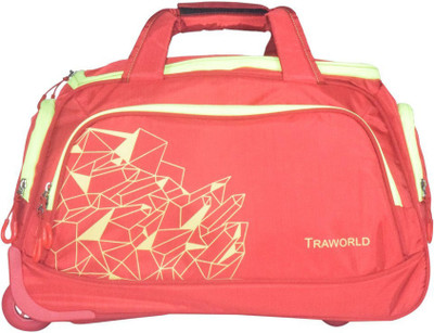 

TRAWORLD Duffel Bags with Inbuilt Trolly And 2 Wheels Expandable Cabin Luggage -  inch(Red
