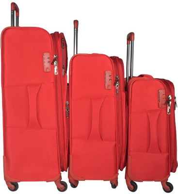 

TRAWORLD Earth-1003 set of 3 (20''+24''+'' ) 4Wheel Trolley Bag - Orange Expandable Check-in Luggage -  inch(Orange