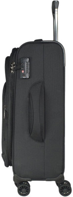 

TRAWORLD Jupiter-1001 24 inch 4Wheel Trolley Bag - Black Expandable Check-in Luggage -  inch(Black