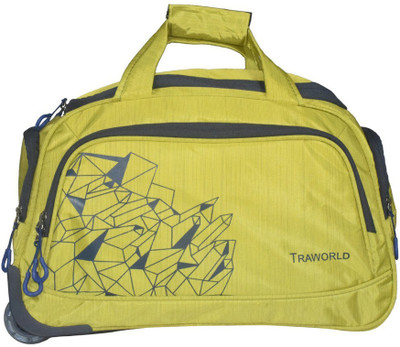

TRAWORLD Duffel Bags with Inbuilt Trolly And 2 Wheels Expandable Cabin Luggage -  inch(Yellow