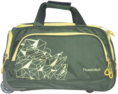 

TRAWORLD Duffel Bags with Inbuilt Trolly And 2 Wheels Expandable Cabin Luggage -  inch(Green