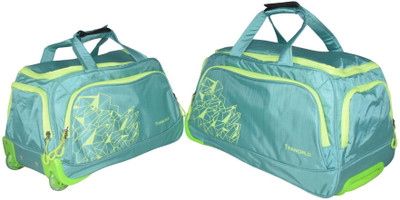 

TRAWORLD Duffel Bags with Inbuilt Trolly And 2 Wheels Expandable Cabin Luggage -  inch(Green