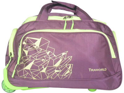 

TRAWORLD Duffel Bags with Inbuilt Trolly And 2 Wheels Expandable Cabin Luggage -  inch(Purple