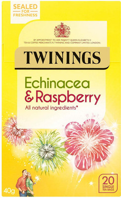

Twinings Echinacea & Rasberry, 20 Tea Bags - 40g (20x2g) Raspberry Instant Tea Bags Box(40 g)