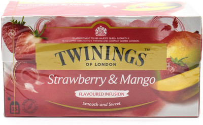 

Twinings Strawberry & Mango flavoured Infusion, 25 Tea Bags - 50g Strawberry, Mango Tea Bags Box(50 g)