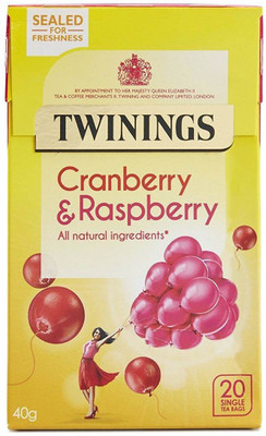 

Twinings Cranberry & Rasberry, 20 Tea Bags - 40g (20x2g) Cranberry, Raspberry Instant Tea Bags Box(40 g)