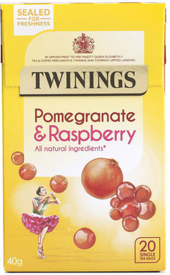 Twinings Pomegranate & Raspberry, 20 Tea Bags - 40g (20x2g) Pomegranate, Raspberry Tea Bags Box(40 g)