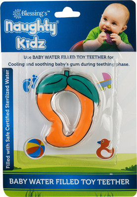 

Naughty Kidz PREMIUM WATER FILLED TOY TEETHER MANGO SHAPE WITH RING KEY TEETHER Teether(Orange)
