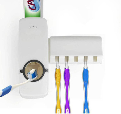 

3angles best dispenser Plastic Toothbrush Holder(White, Wall Mount)