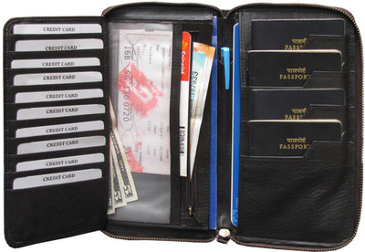 

ABYS Genuine Leather 10 Card Holder(Set of 1, Brown)