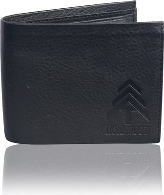 

HORNWOOD Men Black Genuine Leather Wallet(5 Card Slots)