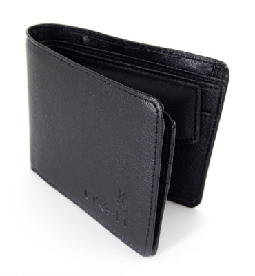Orbit Men Black Genuine Leather Wallet(6 Card Slots)