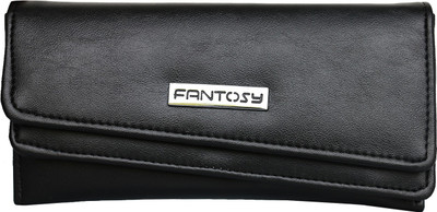 

Fantosy Women Black Artificial Leather Wallet(6 Card Slots)