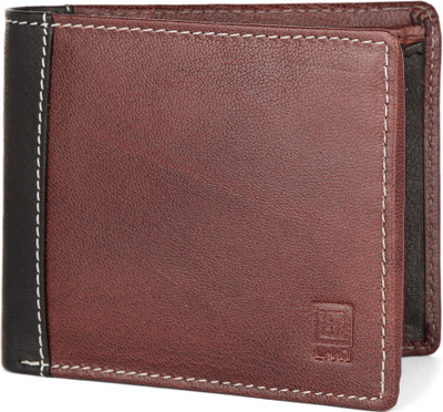 

U+N Men Brown Genuine Leather Wallet(5 Card Slots)