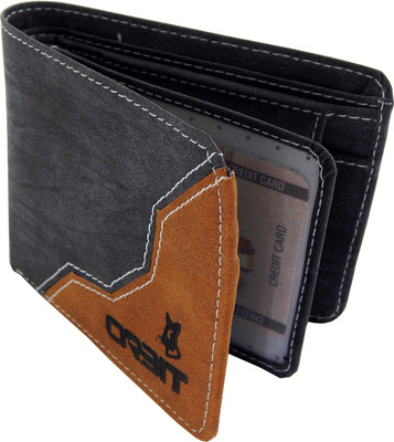 

Orbit Men Casual Grey, Tan Genuine Leather Wallet(7 Card Slots), Blue