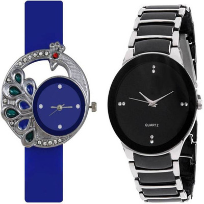 

FabSale Best Designer MultiColor PU::Metal Strap Stylish Attractive Round MultiColor Dial (Pack Of 2) Latest Analog Wrist Watch - For Couple