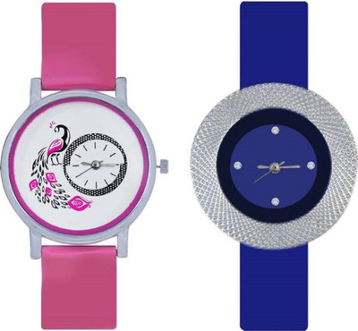

FabSale Best Designer MultiColor PU Strap Stylish Attractive Round MultiColor Dial (Pack Of 2) Latest Analog Wrist Watch - For Women