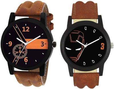 

Doxan Black dial Analogue Men watch Leather strap combo pack of 2 original Stylish watch Watch - For Men