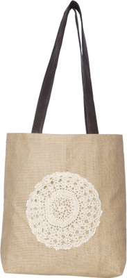 

Empower Trust Tote Bag with Round lace Multipurpose Bag(Beige, 7 L)