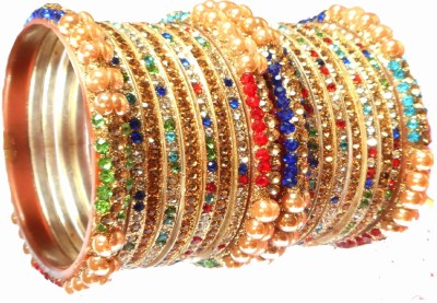 Royal Bangles Metal Zircon Bangle Set(Pack of 18)