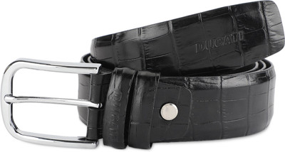 58% OFF on DUCATI Men Casual Black Genuine Leather Belt on