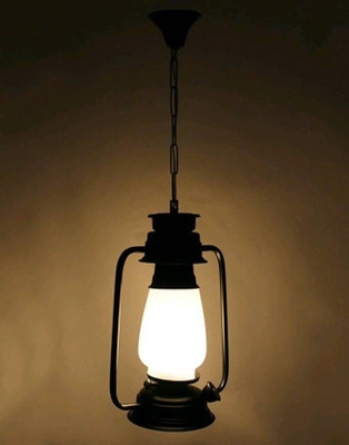 VAGalleryKing Antique Decorative Lamp Tradistional Lalten Hanging Pendant Lamp Ceiling Lamp(Black)