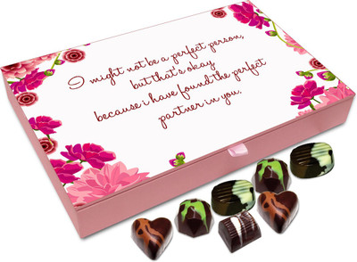 

Chocholik Gift Box -I might not be a perfect person, but i have found the perfect partner in you Chocolate Box - 12pc Truffles(144 g)