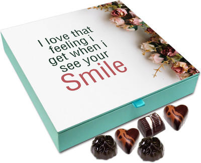 Chocholik Gift Box - I love that feeling i get when i see your Smile Chocolate Box - 9pc Truffles(108 g)