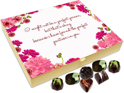 

Chocholik Gift Box - I might not be a perfect person, but i have found the perfect partner in you Chocolate Box - 20pc Truffles(240 g)