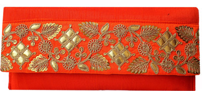 

Milan's creation Party Orange Clutch