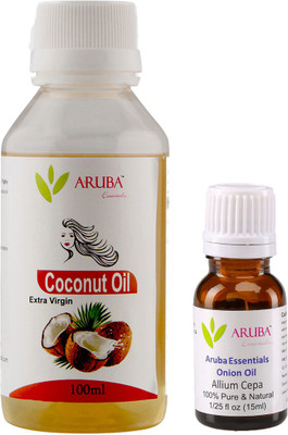 

Aruba Essentials Extra Virgin Coconut & Onion Herbal Hair Oil (100ml + 15ml)(Set of 2)