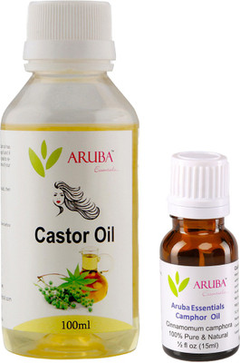 

Aruba Essentials Castor & Camphor Herbal Hair Oil (100ml + 15ml)(Set of 2)
