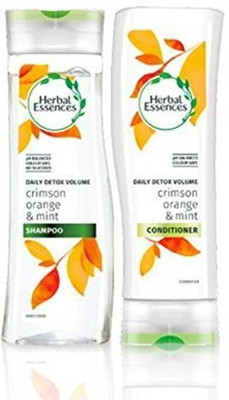

Herbal Essences Daily Detox Volume Shampoo And Conditioner With Crimson Orange And Mint. Bundle With Exclusive Beauty Tips.(Set of 2)