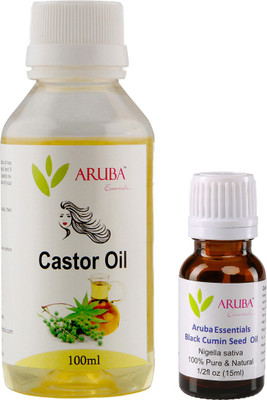 

Aruba Essentials Castor & Black Cumin Seed Herbal Hair Oil (100ml + 15ml)(Set of 2)