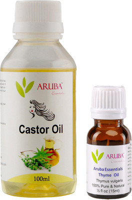 

Aruba Essentials Castor & Thyme Herbal Hair Oil (100ml + 15ml)(Set of 2)