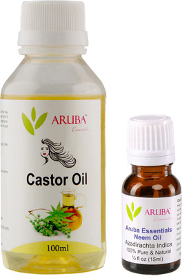 

Aruba Essentials Castor & Neem Herbal Hair Oil (100ml + 15 ml)(Set of 2)