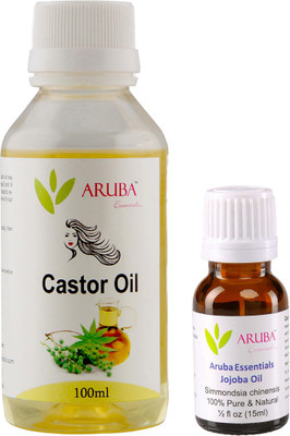 

Aruba Essentials Castor & Jojobo Herbal Hair Oil (100ml + 15ml)(Set of 2)