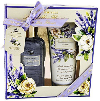 

Generic Gloss! Les Belles Fleurs Bath Gift Set, Lavender - 2 Piece Gift Box - Bath Gift(Set of 2)