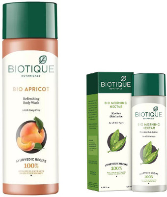 

BIOTIQUE BIO Morning Nectar Flawless Skin Moisturizer, Apricot Refreshing Body Wash(Set of 2)