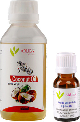 

Aruba Essentials Extra Virgin Coconut & Jojobo Herbal Hair Oil (100ml + 15ml)(Set of 2)